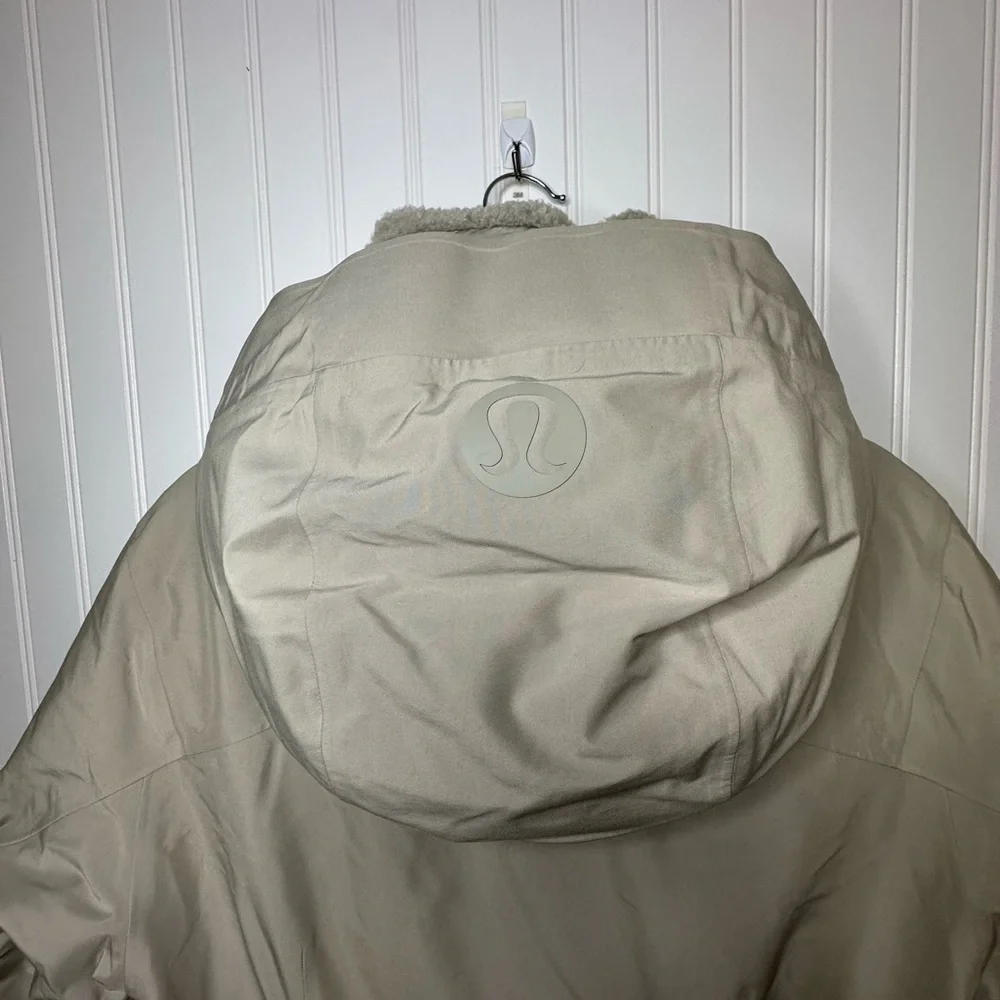 Lululemon Snow Warrior Long Parka in Raw Linen Size 8 - Picture 13 of 14